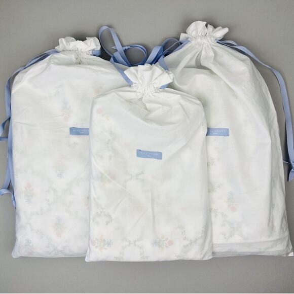 Hill House Home Sheet Set QUEEN Pastel Trellis Floral English Garden NWOT - Picture 2 of 14